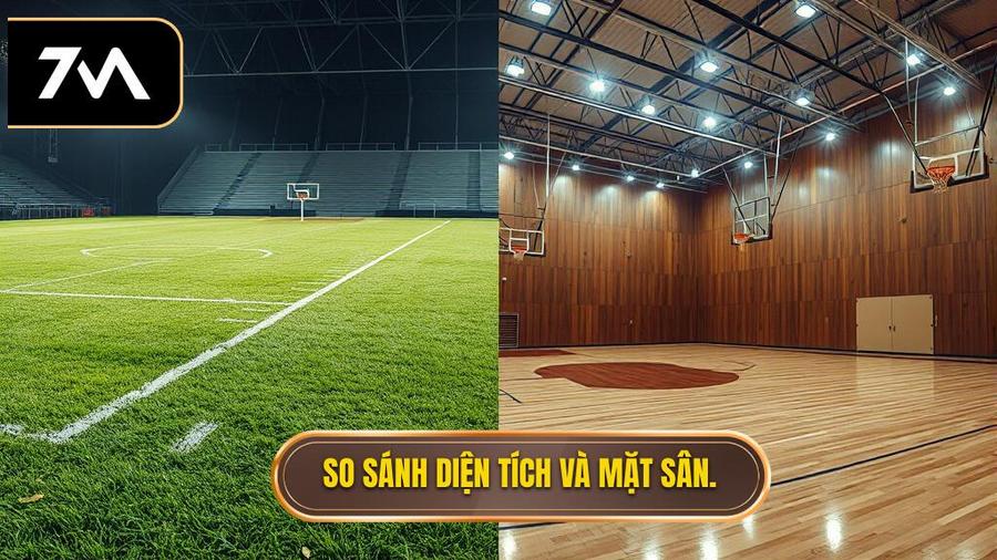 Sự khác biệt về diện tích sân và bề mặt thi đấu