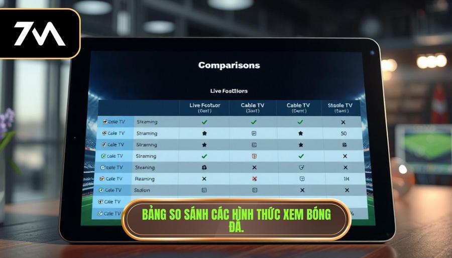 Bảng so sánh các hình thức xem bóng đá trực tiếp phổ biến